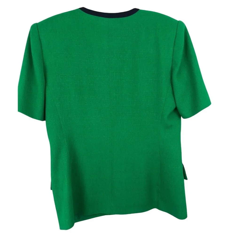 Kasper Skirt Suit 2 Piece Set Womens Size Petite 6P Green/Navy Blue - Picture 8 of 16